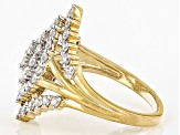 Pre-Owned White Cubic Zirconia 18k Yellow Gold Over Sterling Silver Ring 2.60ctw