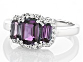 Pre-Owned Blue Lab Created Alexandrite Rhodium Over Sterling Silver Ring 1.80ctw