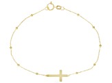 Pre-Owned 14k Yellow Gold Polished Cross Bracelet