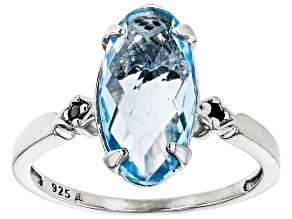 Pre-Owned Sky Blue Topaz Rhodium Over Sterling Silver Ring 2.73ctw