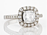 Pre-Owned Moissanite Platineve Halo Ring 1.72ctw DEW