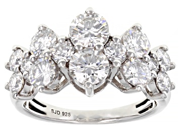 Picture of Pre-Owned Moissanite Platineve Cluster Ring 2.64ctw DEW.