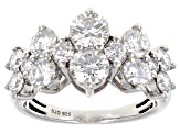 Pre-Owned Moissanite Platineve Cluster Ring 2.64ctw DEW.