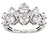 Pre-Owned Moissanite Platineve Cluster Ring 2.64ctw DEW.