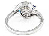 Pre-Owned Moissanite and neon apatite platineve ring 1.26ctw DEW.