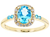 Pre-Owned Blue Neon Apatite 10k Yellow Gold Ring 1.27ctw