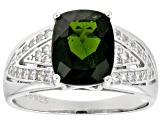 Pre-Owned Chrome Diopside Rhodium Over Sterling Silver Ring 2.95ctw