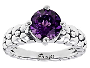 Pre-Owned Purple Amethyst Sterling Silver Ring 1.49ct