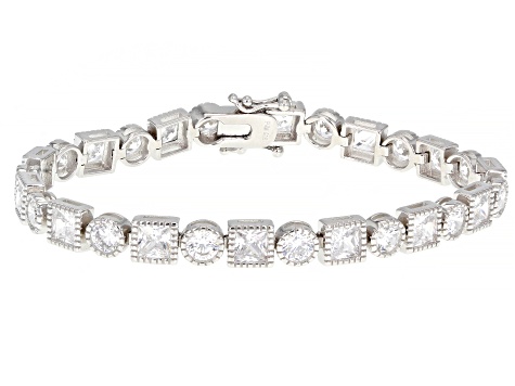 Pre-Owned White Cubic Zirconia Rhodium Over Sterling Silver Tennis Bracelet 19.98ctw