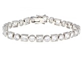 Pre-Owned White Cubic Zirconia Rhodium Over Sterling Silver Tennis Bracelet 19.98ctw
