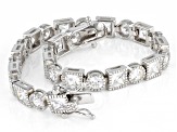 Pre-Owned White Cubic Zirconia Rhodium Over Sterling Silver Tennis Bracelet 19.98ctw