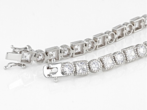 Pre-Owned White Cubic Zirconia Rhodium Over Sterling Silver Tennis Bracelet 19.98ctw