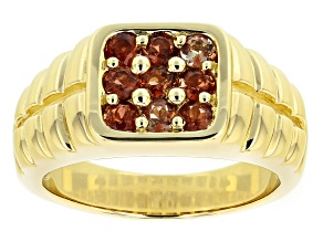 Pre-Owned Brown Andalusite 10k Yellow Gold Mens 9-Stone Ring .92ctw