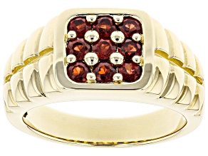 Pre-Owned Red Garnet 10k Yellow Gold Mens Ring  1.13ctw