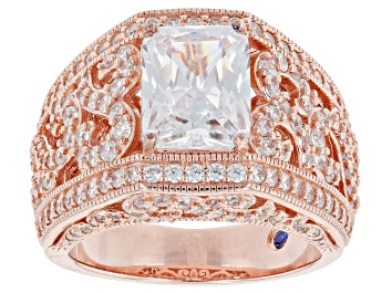 Picture of Pre-Owned White Cubic Zirconia 18k Rose Gold Over Sterling Silver Ring 5.86ctw