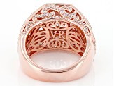 Pre-Owned White Cubic Zirconia 18k Rose Gold Over Sterling Silver Ring 5.86ctw