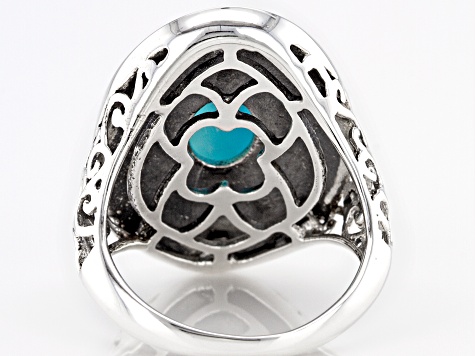 Pre-Owned Blue Larimar Sterling Silver Ring