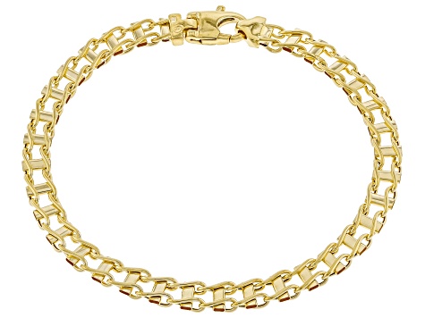 Pre-Owned 10K Yellow Gold 5.5mm Railroad Link Bracelet - P35192 | JTV.com