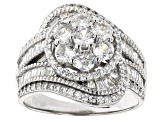 Pre-Owned White Cubic Zirconia Rhodium Over Sterling Silver Ring 3.52ctw