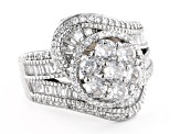 Pre-Owned White Cubic Zirconia Rhodium Over Sterling Silver Ring 3.52ctw
