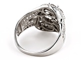 Pre-Owned White Cubic Zirconia Rhodium Over Sterling Silver Ring 3.52ctw