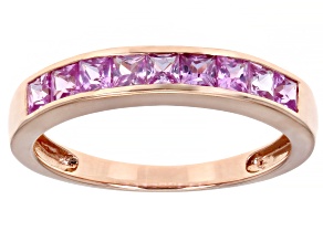 Pre-Owned Pink Sapphire 10K Rose Gold Band Ring 0.77ctw