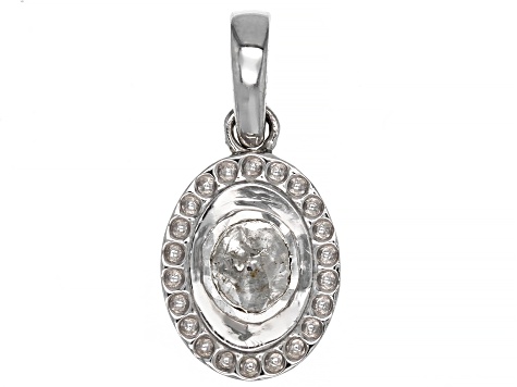 Pre-Owned Polki Diamond Sterling Silver Pendant