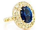 Pre-Owned London Blue Topaz 18k Yellow Gold Over Sterling Silver Ring 6.72ct