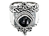 Pre-Owned Black Spinel Sterling Silver Ring 2.75ct