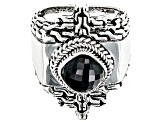 Pre-Owned Black Spinel Sterling Silver Ring 2.75ct