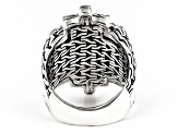 Pre-Owned Black Spinel Sterling Silver Ring 2.75ct