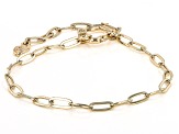 Pre-Owned Gold Tone Paper Clip Chain Starlet Mirror Bracelet