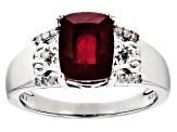 Pre-Owned Red Ruby Rhodium Over Silver Ring 3.06ctw