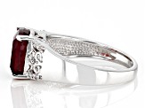 Pre-Owned Red Ruby Rhodium Over Silver Ring 3.06ctw