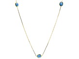 Pre-Owned Blue Sleeping Beauty Turquoise 18K Yellow Gold Over Sterling Silver Necklace