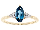 Pre-Owned London Blue Topaz 14k Yellow Gold Ring 1.10ctw