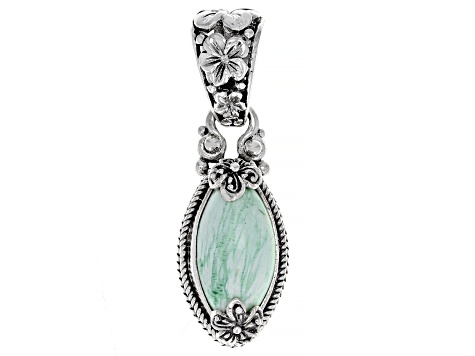 Pre-Owned Green Variscite Sterling Silver Pendant