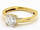 Pre-Owned Moissanite 14k Yellow Gold Over Sterling Silver Promise Ring 1.04ctw DEW
