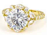 Pre-Owned White Cubic Zirconia 18k Yellow Gold Over Sterling Silver Ring 9.69ctw