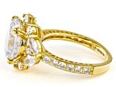 Pre-Owned White Cubic Zirconia 18k Yellow Gold Over Sterling Silver Ring 9.69ctw