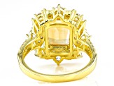 Pre-Owned Yellow Citrine 18k Yellow Gold Over Sterling Silver Ring 3.96ctw