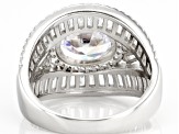 Pre-Owned White Cubic Zirconia Platinum Over Sterling Silver Ring 7.19ctw