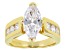 Pre-Owned White Cubic Zirconia 18K Yellow Gold Over Sterling Silver Ring 5.00ctw