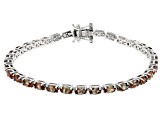Pre-Owned Andalusite Rhodium Over Sterling Silver Tennis Bracelet 7.40ctw