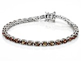 Pre-Owned Andalusite Rhodium Over Sterling Silver Tennis Bracelet 7.40ctw