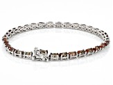 Pre-Owned Andalusite Rhodium Over Sterling Silver Tennis Bracelet 7.40ctw
