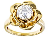 Pre-Owned Moissanite 14k yellow gold over sterling silver ring 1.90ct DEW