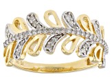 Pre-Owned White Diamond 14k Yellow Gold Over Sterling Silver Band Ring 0.25ctw