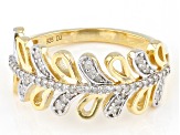 Pre-Owned White Diamond 14k Yellow Gold Over Sterling Silver Band Ring 0.25ctw