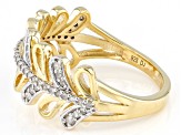 Pre-Owned White Diamond 14k Yellow Gold Over Sterling Silver Band Ring 0.25ctw
